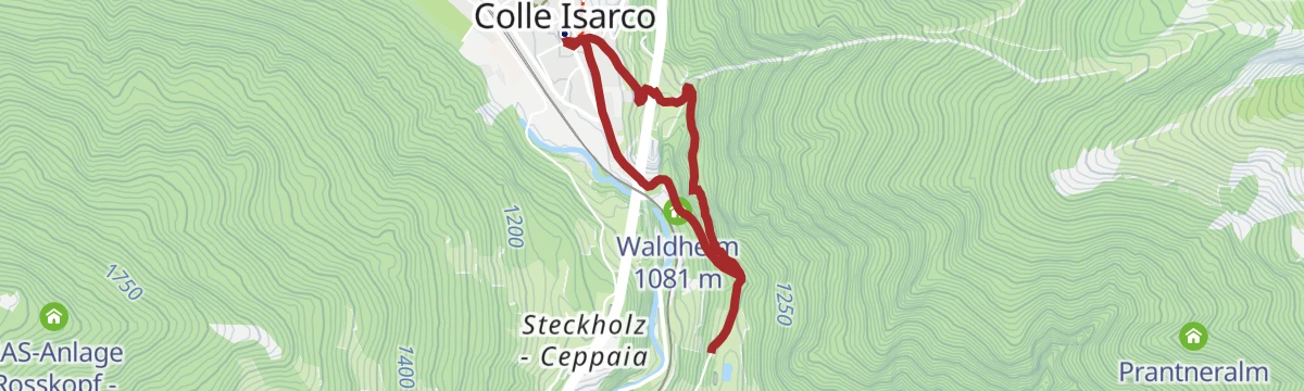 Route map: From Gossensass/Colle Isarco to the Straßberg ruin